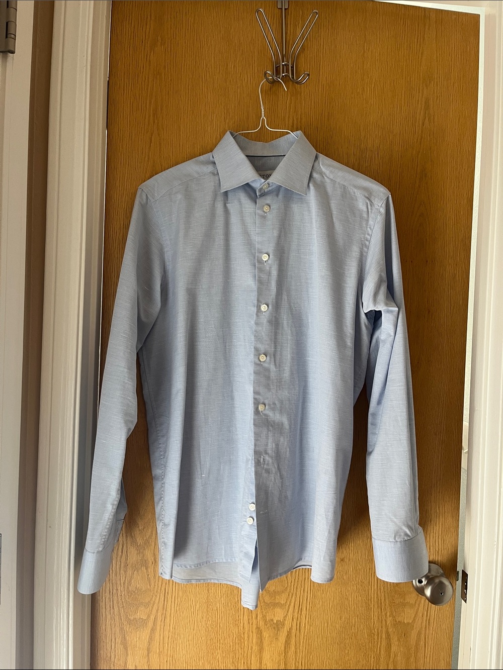 Eton Light Blue Pinstripe Contemporary Men's Dress Shirt